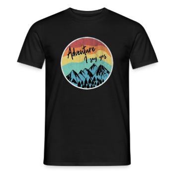 adventure - Men's T-Shirt - black - Front - AI Model Male 178 light (178cm)