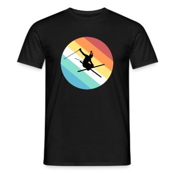 Skiing - Men's T-Shirt - black - Front - AI Model Male 178 light (178cm)