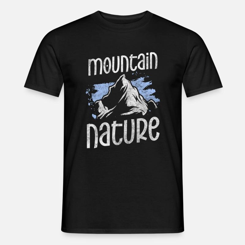 Baum Berg Waldtier - Männer T-Shirt - Schwarz