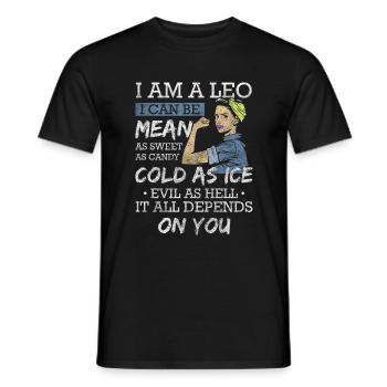 Caractéristiques de la superstition du Lion Lion - T-shirt homme - noir - Devant - AI Model Male 178 light (178cm)
