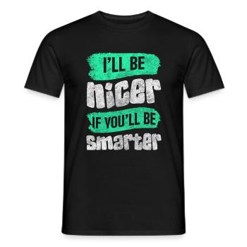 Black Humor Idiots Irony Boyfriend - Men's T-Shirt - black - Front - AI Model Male 178 light (178cm)