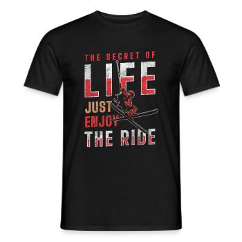 Skiing Alps Downhill Ski area - Men's T-Shirt - black - Front - AI Model Male 178 light (178cm)