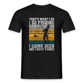 Pêcheur à la ligne Pêcheur Loisir Carpe - T-shirt homme - noir - Devant - AI Model Male 178 light (178cm)