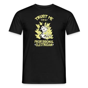 Croyez-moi, je suis un électricien professionnel - T-shirt homme - noir - Devant - AI Model Male 178 light (178cm)