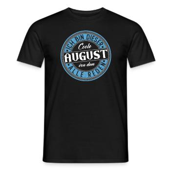 August Geschenkidee Geschenk Geburtstag - Männer T-Shirt - Schwarz - Vorne - AI Model Male 178 light (178cm)
