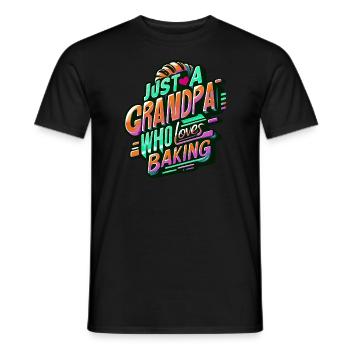 Grandpa is a baker, our grandpa likes to bake - Men's T-Shirt - black - Front - AI Model Male 178 light (178cm)