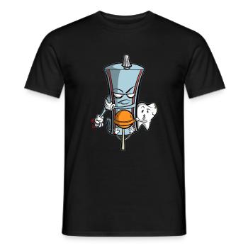 Toothpaste protects tooth from lollipop - Men's T-Shirt - black - Front - AI Model Male 178 light (178cm)