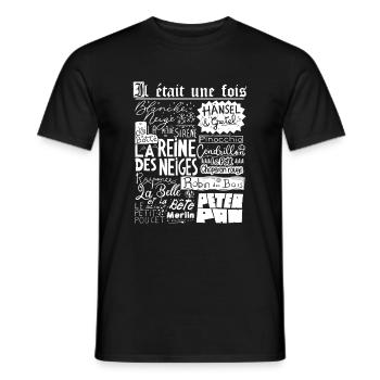 Il était une fois blanc - T-shirt homme - noir - Devant - AI Model Male 178 light (178cm)