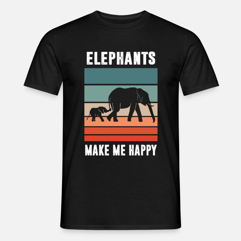 Elefanten - Männer T-Shirt - Schwarz
