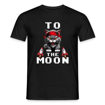 KITTY to the moon diamond hands - Men's T-Shirt - black - Front - AI Model Male 178 light (178cm)