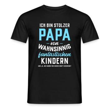 Ich bin stolzer Papa von fantastischen Kindern - Männer T-Shirt - Schwarz - Vorne - AI Model Male 178 light (178cm)