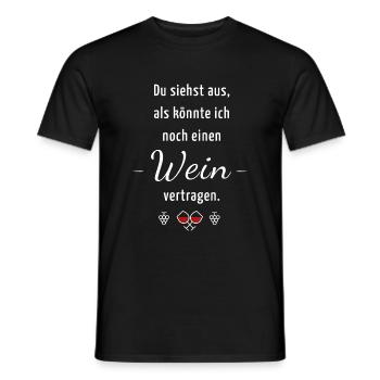 Du siehst aus, als könnte ich noch einen Wein ... - Männer T-Shirt - Schwarz - Vorne - AI Model Male 178 light (178cm)