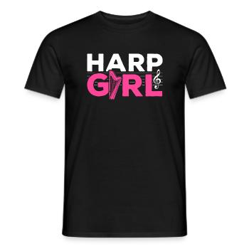 Harfenmädchen Harfen - Männer T-Shirt - Schwarz - Vorne - AI Model Male 178 light (178cm)