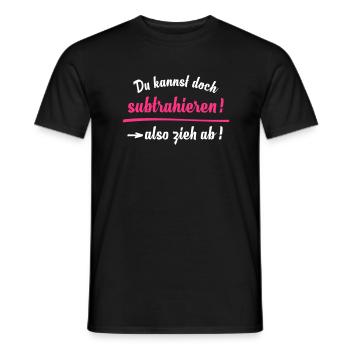 Subtrahieren = Abziehen 2C - Männer T-Shirt - Schwarz - Vorne - AI Model Male 178 light (178cm)