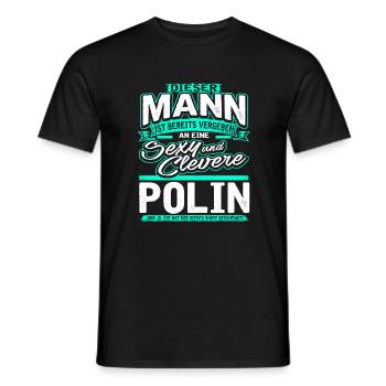 Mann Vergeben Polin Grün - Männer T-Shirt - Schwarz - Vorne - AI Model Male 178 light (178cm)
