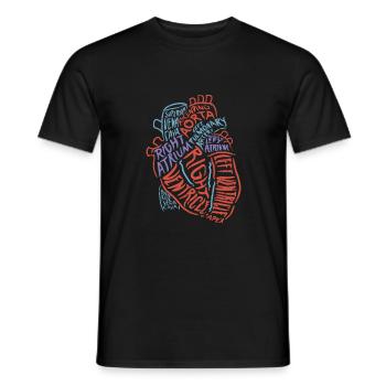 coeur anatomie biologie cadeau aorta battement du cœur - T-shirt homme - noir - Devant - AI Model Male 178 light (178cm)