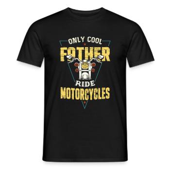 Only Cool Father Ride Motorcycles Father's Day Biker - Men's T-Shirt - black - Front - AI Model Male 178 light (178cm)