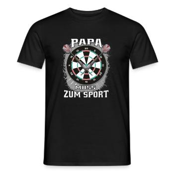 Dartshirt, Dart-Sport, Papa - Männer T-Shirt - Schwarz - Vorne - AI Model Male 178 light (178cm)