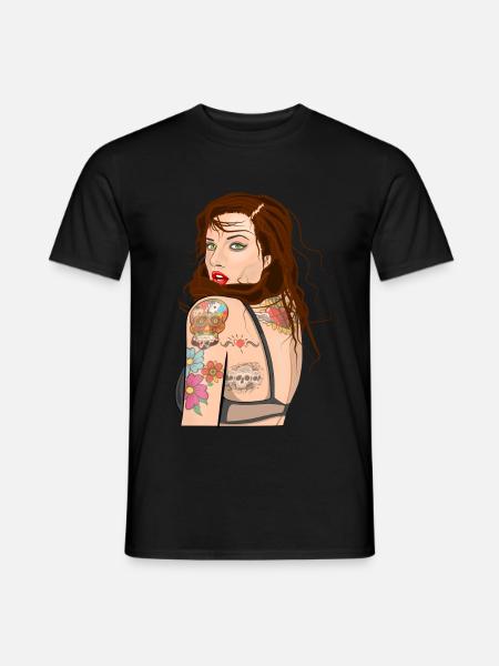 Tatoo girl - Men's T-Shirt - black