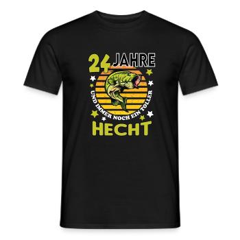 Geburtstag Toller Hecht Alter Jahre 24 - Männer T-Shirt - Schwarz - Vorne - AI Model Male 178 light (178cm)