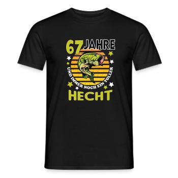 Geburtstag Toller Hecht Alter Jahre 67 - Männer T-Shirt - Schwarz - Vorne - AI Model Male 178 light (178cm)