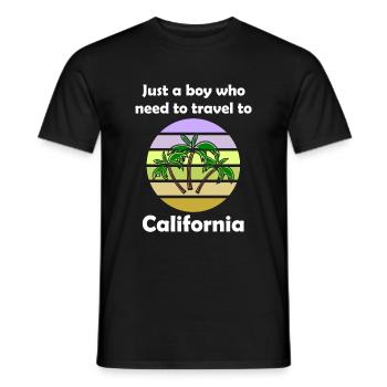 Vacation in California - Men's T-Shirt - black - Front - AI Model Male 178 light (178cm)