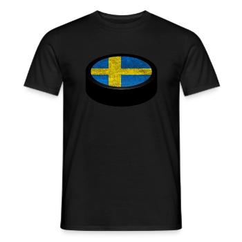 Équipe Suède Hockey Puck - T-shirt homme - noir - Devant - AI Model Male 178 light (178cm)