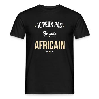 Je peux pas je suis Africain - T-shirt homme - noir - Devant - AI Model Male 178 light (178cm)
