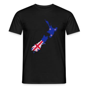 New Zealand - Men's T-Shirt - black - Front - AI Model Male 178 light (178cm)