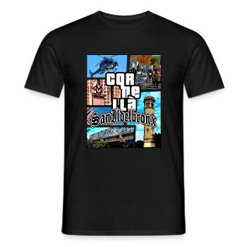 GTA - San Ildelbronx - Cornellà - Männer T-Shirt - Schwarz - Vorne - AI Model Male 178 light (178cm)