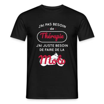 Pas besoin de thérapie besoin de faire de la moto - T-shirt homme - noir - Devant - AI Model Male 178 light (178cm)