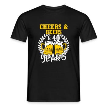 Cheers And Beers To 40 Years - Men's T-Shirt - black - Front - AI Model Male 178 light (178cm)