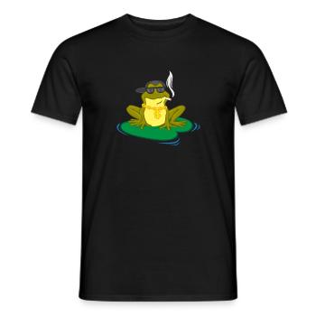 Frosch Kette Kappe Brille Zigarette Funny Geschenk - Männer T-Shirt - Schwarz - Vorne - AI Model Male 178 light (178cm)