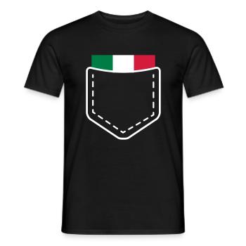 Italia Italie idée drapeau cadeau emblème - T-shirt homme - noir - Devant - AI Model Male 178 light (178cm)