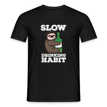 Sloth bouteille Sloth de cadeau alcool boisson - T-shirt homme - noir - Devant - AI Model Male 178 light (178cm)