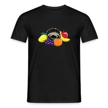 fruits Sloth Sloth cadeaux vitamines santé - T-shirt homme - noir - Devant - AI Model Male 178 light (178cm)