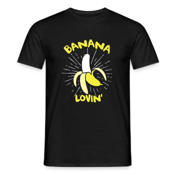 Banana Lovin shirt with banana - Men's T-Shirt - black - Front - AI Model Male 178 light (178cm)