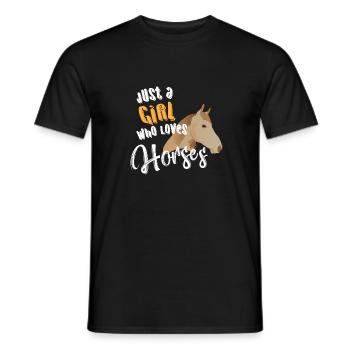 Juste une fille qui aime les chevaux cavalier à cheval - T-shirt homme - noir - Devant - AI Model Male 178 light (178cm)