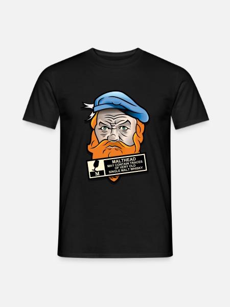 Malthead 🥃 Warning Schottenkopf - Männer T-Shirt - Schwarz