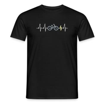 E-Bike Heartbeat - T-shirt homme - noir - Devant - AI Model Male 178 light (178cm)