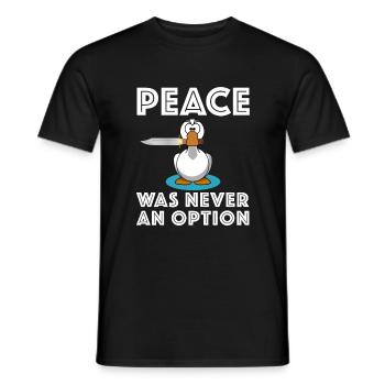 La paix n’a jamais été une option, le sarcasme du couteau d’oie - T-shirt homme - noir - Devant - AI Model Male 178 light (178cm)