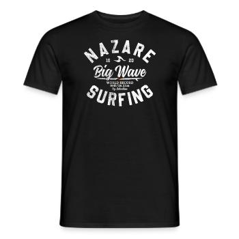 NAZARE BIG WAVE WORLD RECORD 86 FEET - Männer T-Shirt - Schwarz - Vorne - AI Model Male 178 light (178cm)
