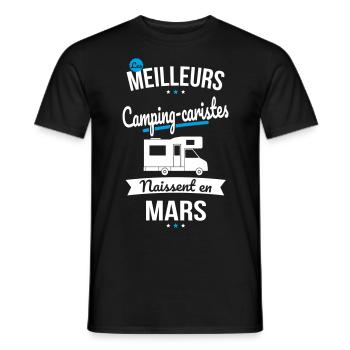 Les meilleurs camping-caristes naissent en Mars - T-shirt homme - noir - Devant - AI Model Male 178 light (178cm)