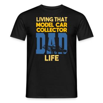 Living That Model Car Collector Dad Life Sammler - Men's T-Shirt - black - Front - AI Model Male 178 light (178cm)