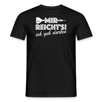 Mir reichts ich geh darten | Bar, lustige Sprüche - Männer T-Shirt - Schwarz - Vorne - AI Model Male 178 light (178cm)