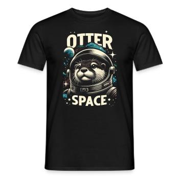 Otter Space Weltraum Astronomie Pun - Männer T-Shirt - Schwarz - Vorne - AI Model Male 178 light (178cm)