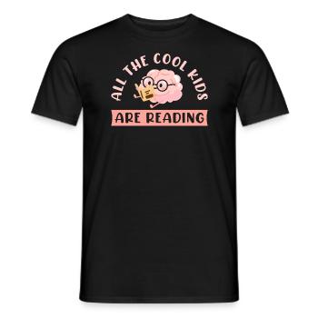 All The Cool Kids Are Reading - Men's T-Shirt - black - Front - AI Model Male 178 light (178cm)