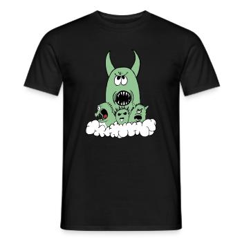 Niedliche, aber furchterregende Monster-Crew - Männer T-Shirt - Schwarz - Vorne - AI Model Male 178 light (178cm)