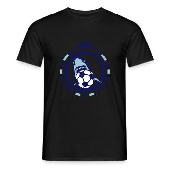 football soccer shark shark hai sports logo - Men's T-Shirt - black - Front - AI Model Male 178 light (178cm)