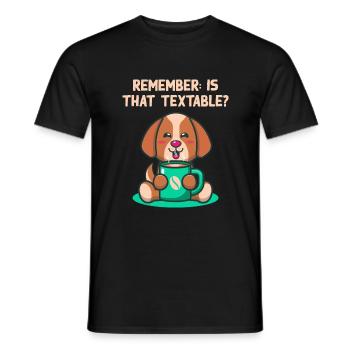 Ist das textable introvertierte Puntee antisoziale - Männer T-Shirt - Schwarz - Vorne - AI Model Male 178 light (178cm)